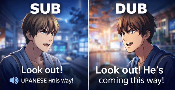 Anime sub vs dub comparison
